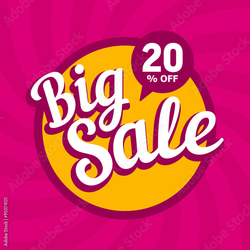 Big sale of 20 percent. Vector background.