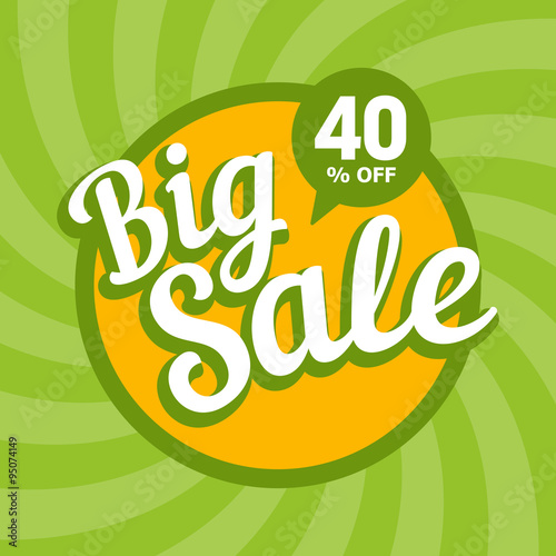Big sale of 40 percent. Vector background.