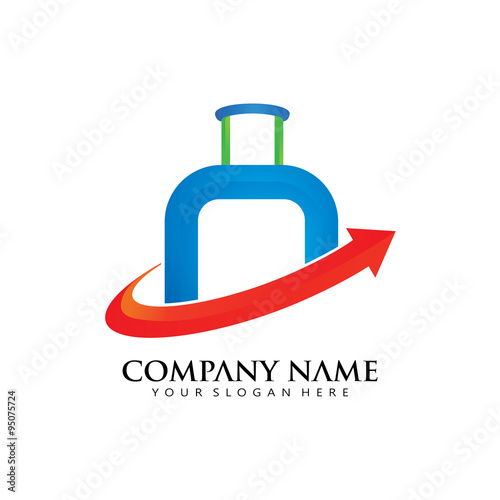 Elegant Simple Arrow Travel Bag Holiday Logo Icon