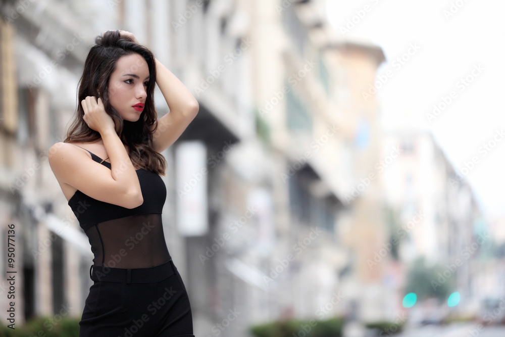 Portrait of beautyful girl in urban background Portrait of beautyful girl in urban background