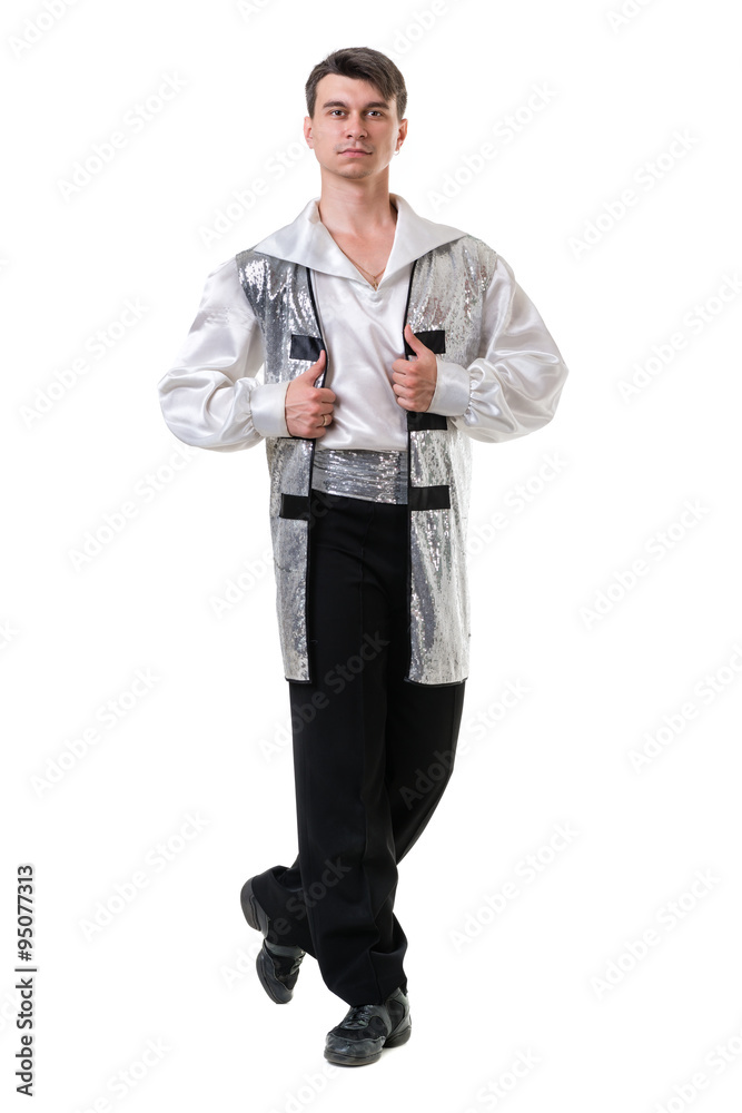 Young and stylish modern ballet dancer Isolated on white. Full body Young and stylish modern ballet dancer Isolated on white. Full body