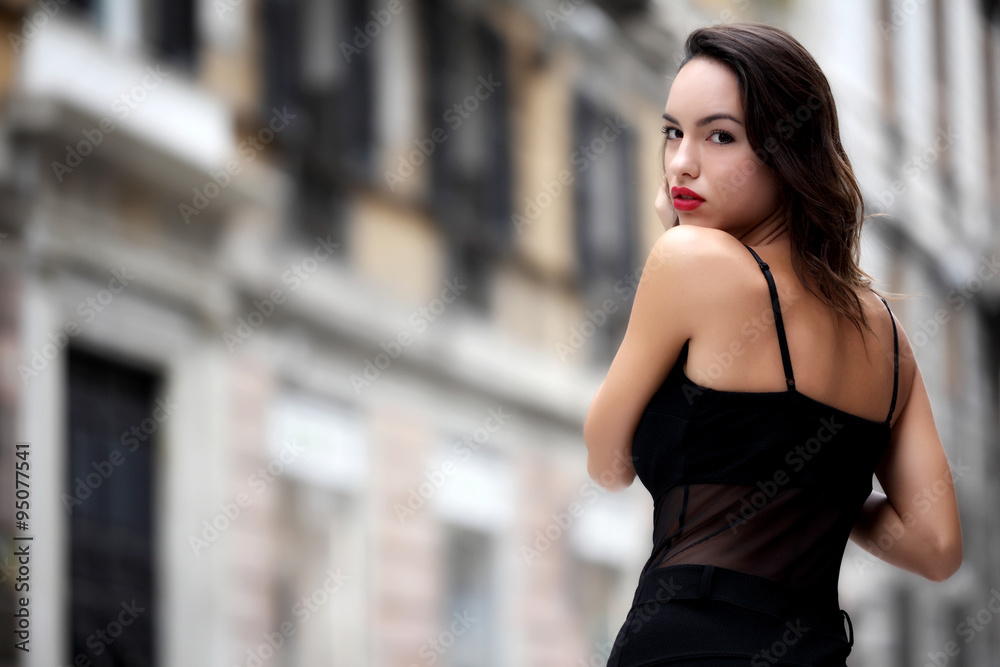 Portrait of beautyful girl in urban background Portrait of beautyful girl in urban background