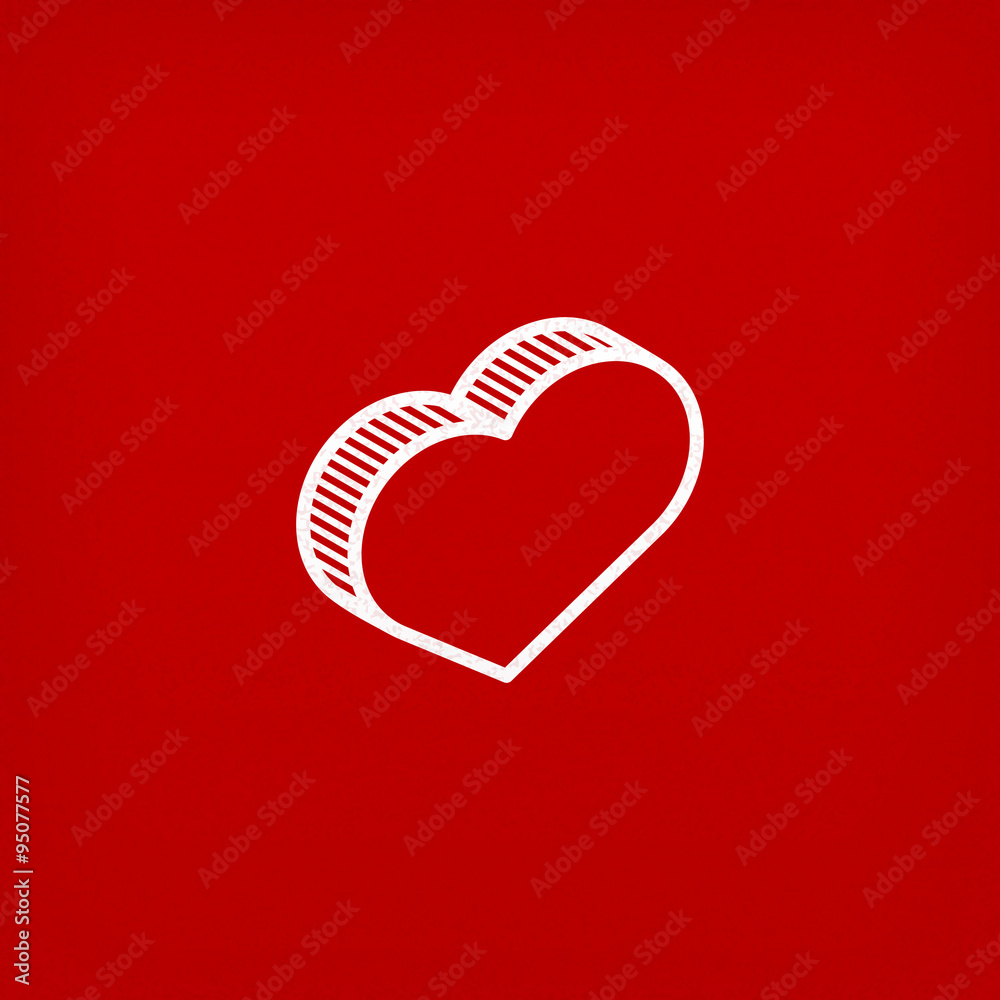 isometric vector icon with heart sign isometric vector icon with heart sign