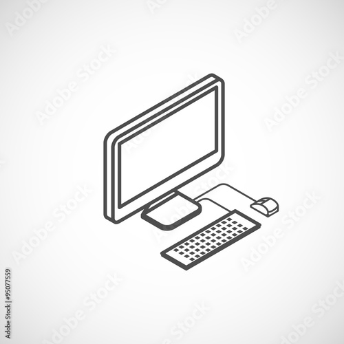 isometric vector icon of computer  © maximmmmum