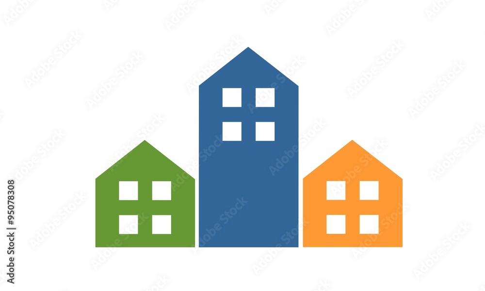 Houses and buildings, in residential real estate, and directions location map Houses and buildings, in residential real estate, and directions location map