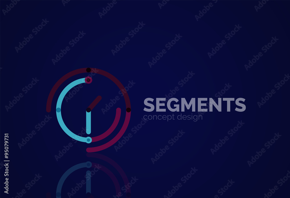 Obraz premium Vector outline minimal abstract geometric logo