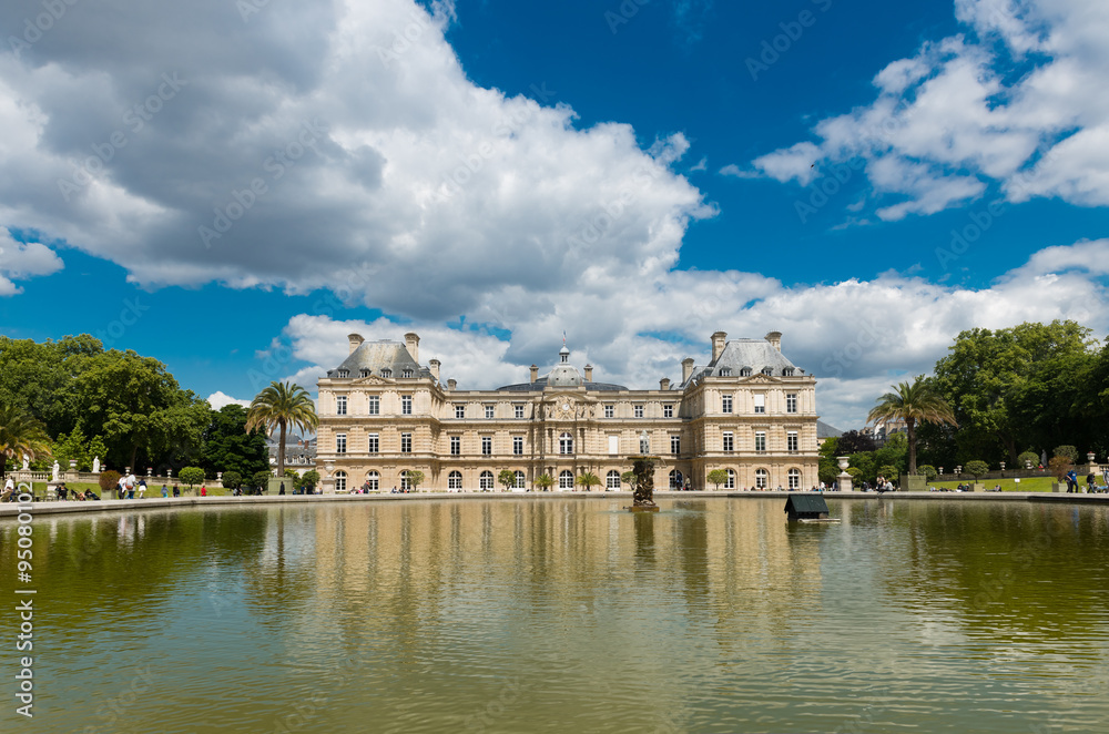 The beautiful view of the Luxembourg Gardens in Paris, France