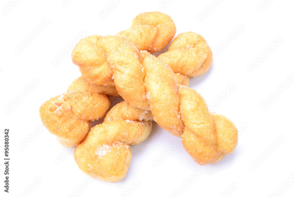 breads twists donut, isolated on white background breads twists donut, isolated on white background