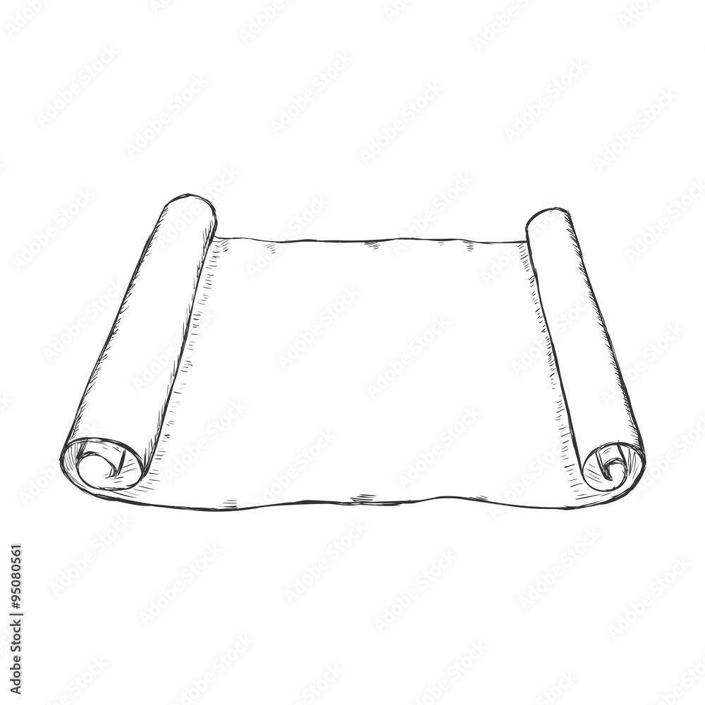 Vector Single Sketch Scroll