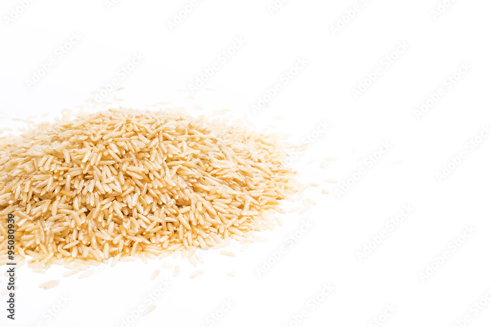 brown rice isolated on white brown rice isolated on white