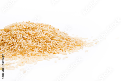 brown rice isolated on white