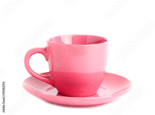 pink cup isolated on white background
