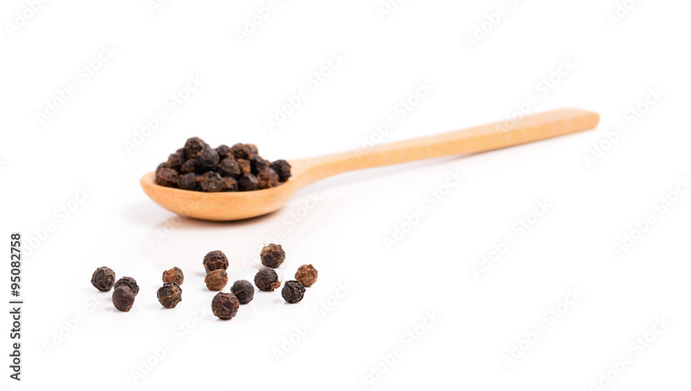 Black pepper on white background Black pepper on white background