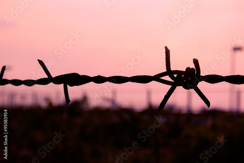  barbed wire on vintage nature backgrounds