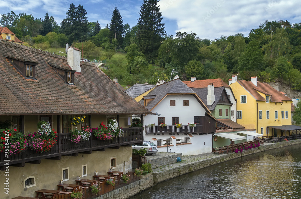 Fototapeta premium Vltava river in Cesky Krumlov, Czech republic