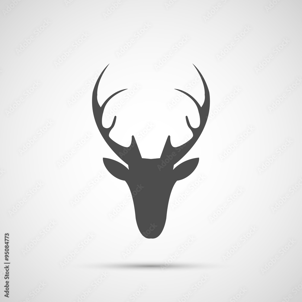 Vector christmas deer head icon Vector christmas deer head icon