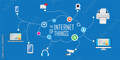 Internet Things flat iconic illustration