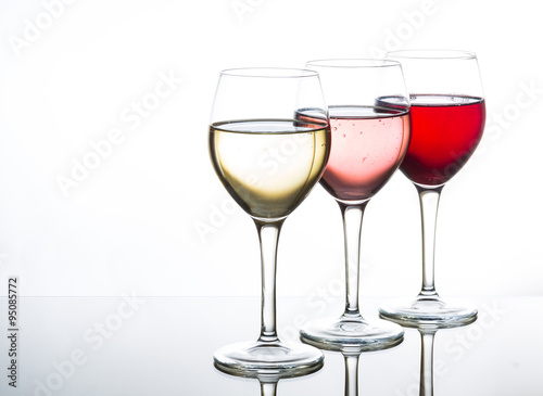 White wine, Red wine and Rose