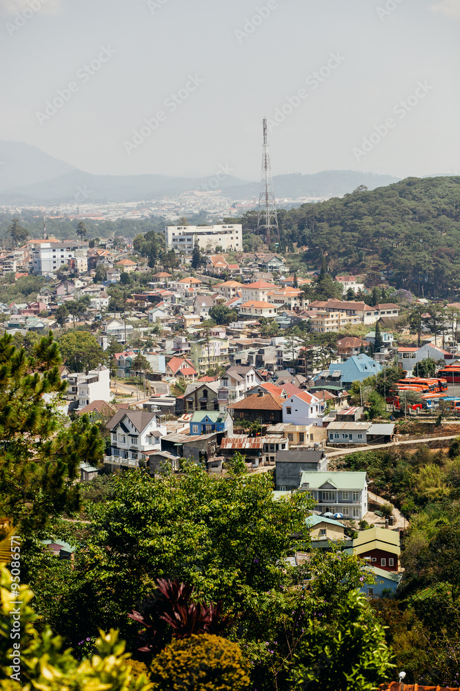 Fototapeta premium Dalat city view in Vietnam
