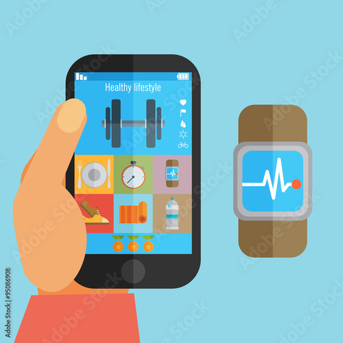 Hand holding a phone with weight lifting application scheduler 
