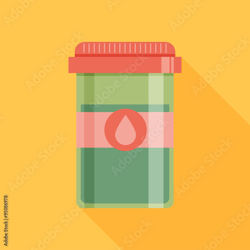 Pill bottle with various pills and capsules.
