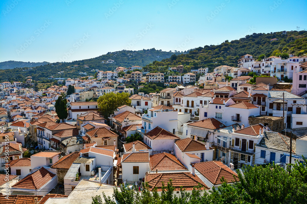 View on Skopelos town, Greece
