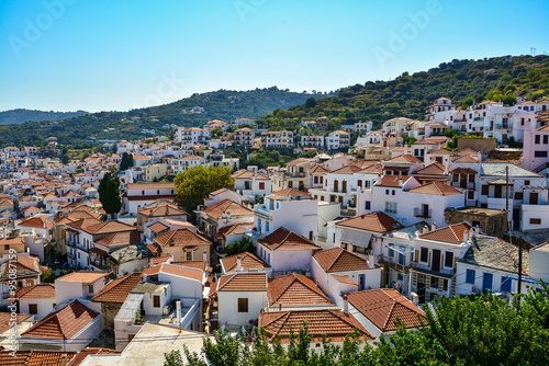 Bild auf Leinwand View on Skopelos town, Greece