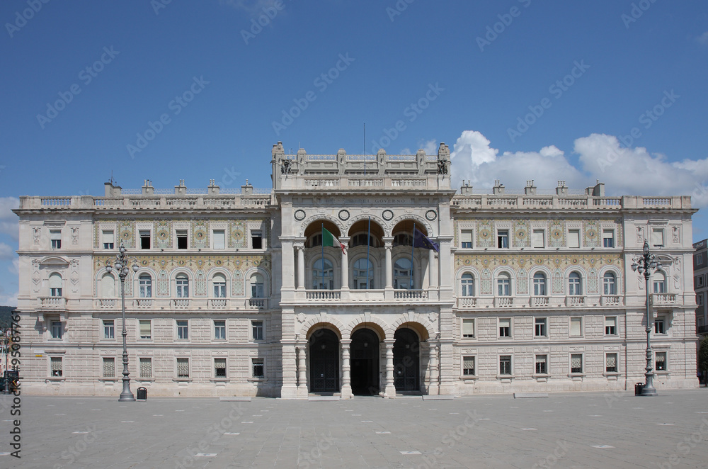 The Government  palace on Piazza Unite in Trieste, Italy