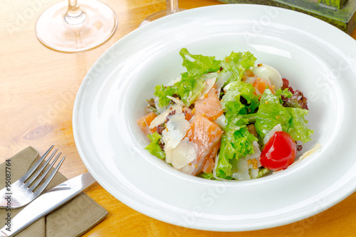 Salad with salmon