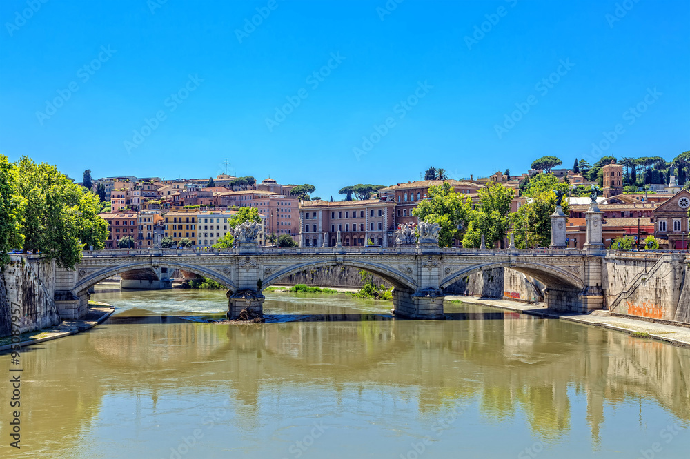 Rome. Views of the Ponte Vittorio Emanuele