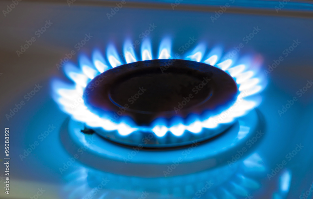Gas burning from a kitchen gas stove
Gas burning from a kitchen gas stove