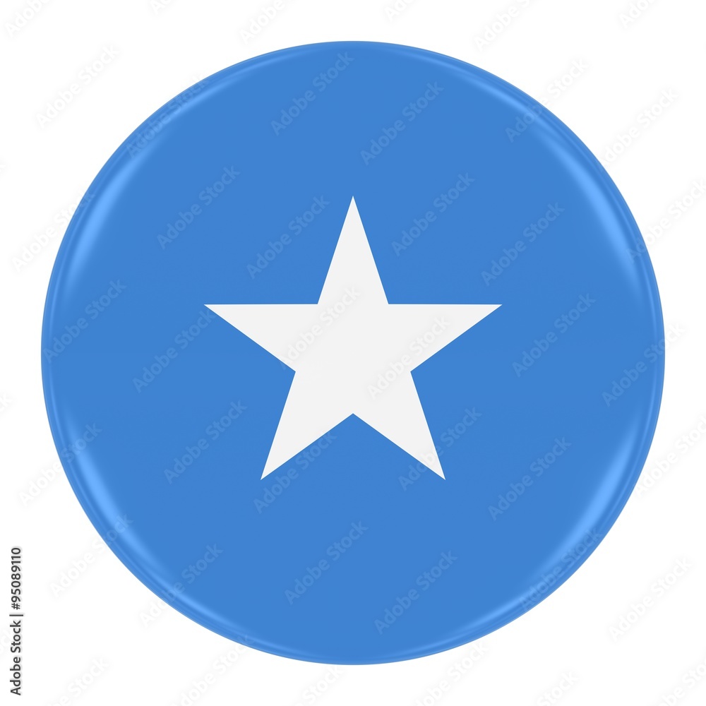 Somalian Flag Badge - Flag of Somalia Button Isolated on White Somalian Flag Badge - Flag of Somalia Button Isolated on White