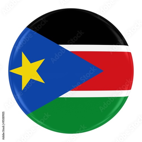 Free Download South Sudanese Flag Badge - Flag of South Sudan Button Isolated on White - GFXLoad