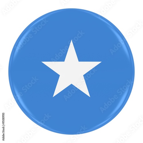 Somalian Flag Badge - Flag of Somalia Button Isolated on White