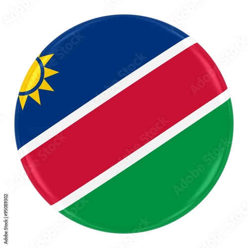 Free Download Namibian Flag Badge - Flag of Namibia Button Isolated on White - GFXLoad