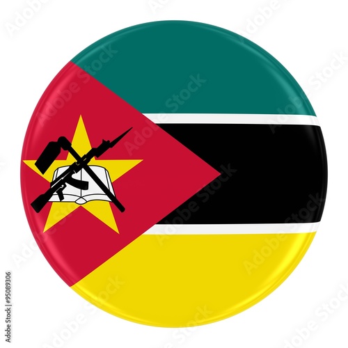 Free Download Mozambican Flag Badge - Flag of Mozambique Button Isolated on White - GFXLoad