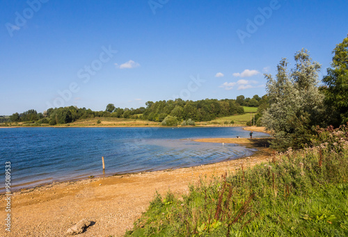 The view of the lake at Carsington Water, Peak District, Derbyshire, UK