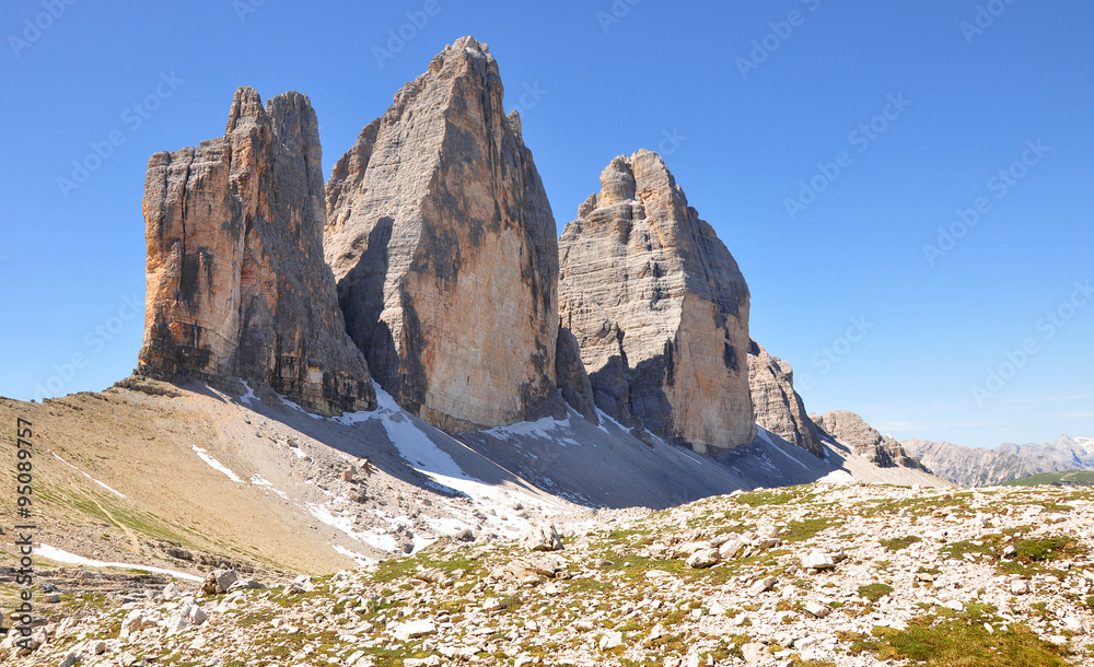 Tre Cime di Lavaredo (Three Peaks, Three Merlons), Dolomites, Alps, Italy
