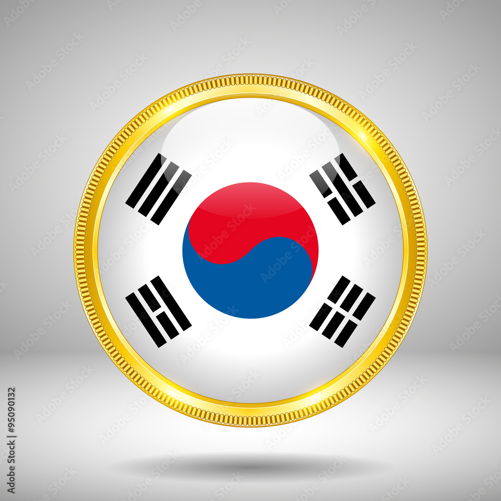 Flag of South Korea in GOLD Flag of South Korea in GOLD