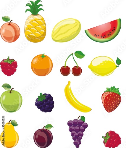 Fototapeta Naklejka Na Ścianę i Meble -  Cartoon fruits 