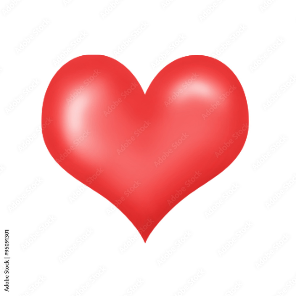 Illustration red heart on a white background Illustration red heart on a white background