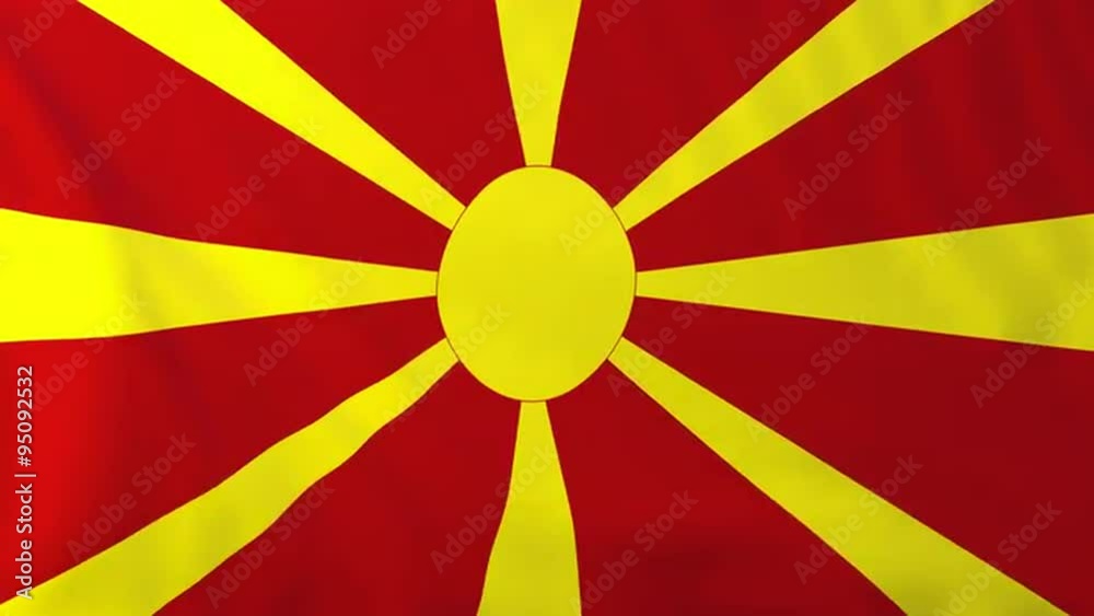 Flag of Macedonia, slow motion waving. Rendered using official design and colors. Highly detailed fabric texture. Seamless loop in full 4K resolution. ProRes 422 codec. Flag of Macedonia, slow motion waving. Rendered using official design and colors. Highly detailed fabric texture. Seamless loop in full 4K resolution. ProRes 422 codec.