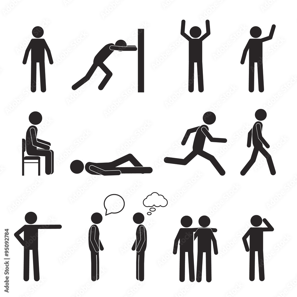 Get 67 People Activities Stick Figures Action PPT Vector Icons Outline to  Show Emotions Poses Behaviour Business Interactions Leadership Demography.