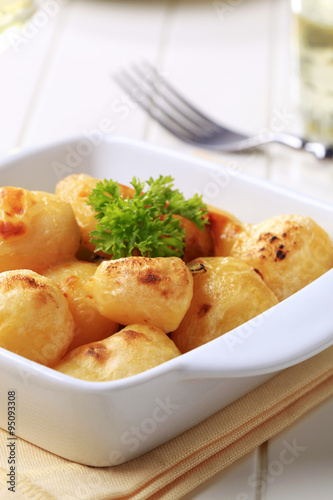 Cheese coated potatoes