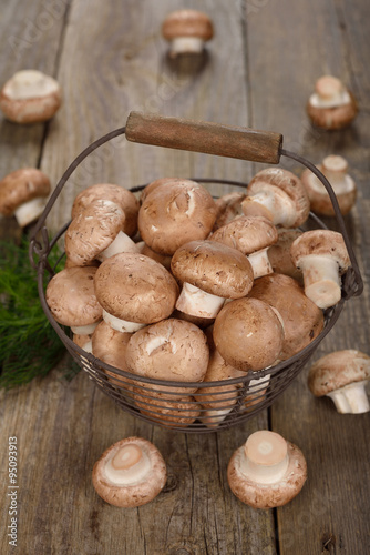 Royal mushrooms in a basket