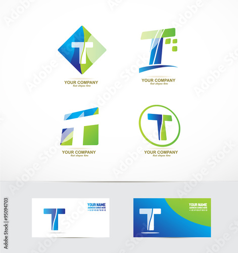 Letter t logo icon set
