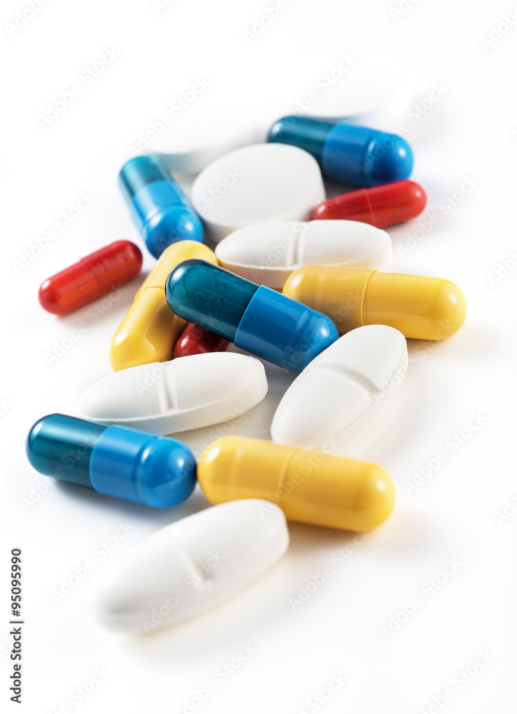 pills and capsules isolated