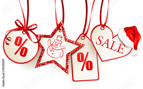 Hängende SALE Etiketten mit Mütze - Weihnachtssaison 