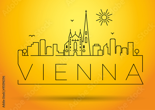Photography Linear Vienna City Silhouette with Typographic Design