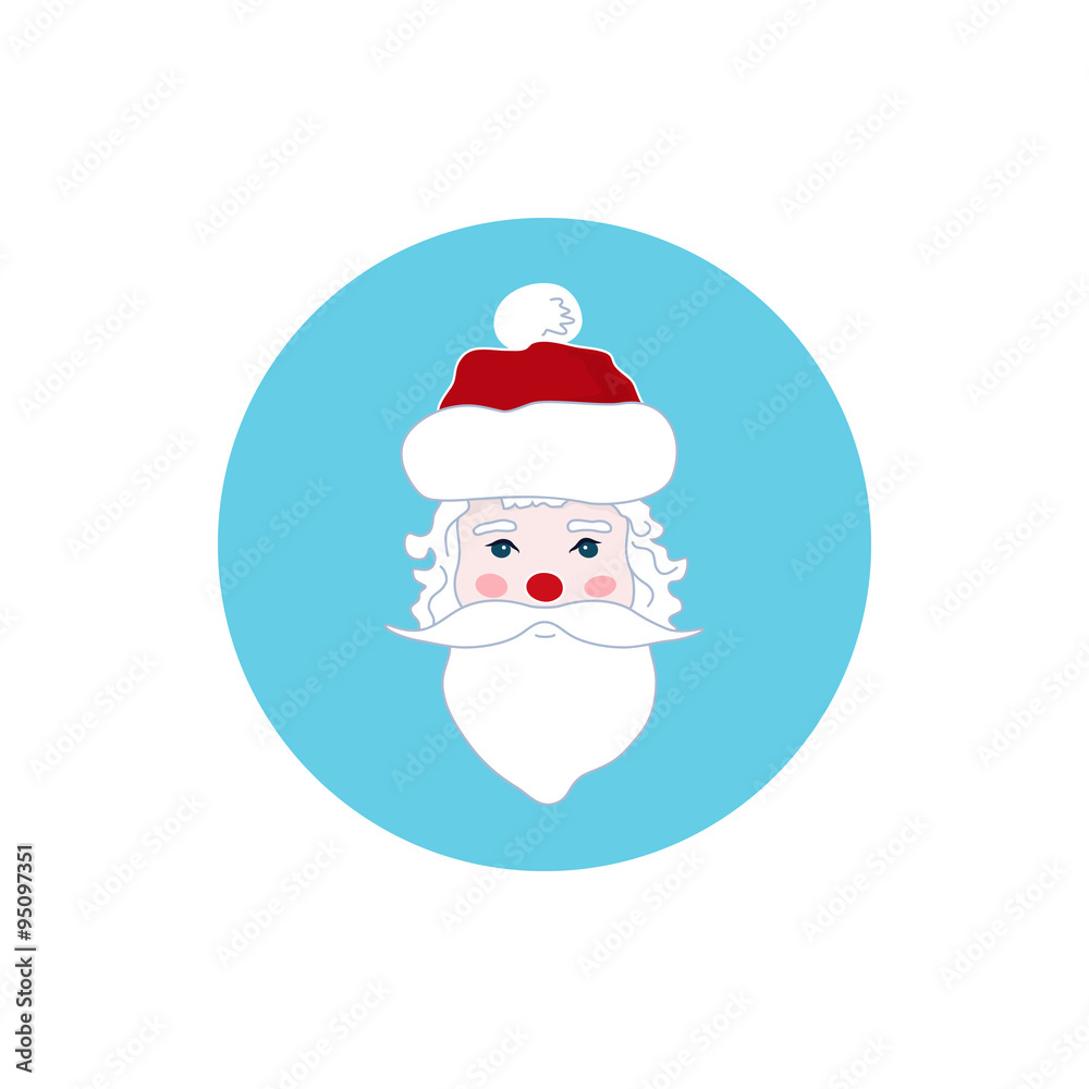 Colorful Icon Santa Claus Face, Merry Christmas Colorful Icon Santa Claus Face, Merry Christmas